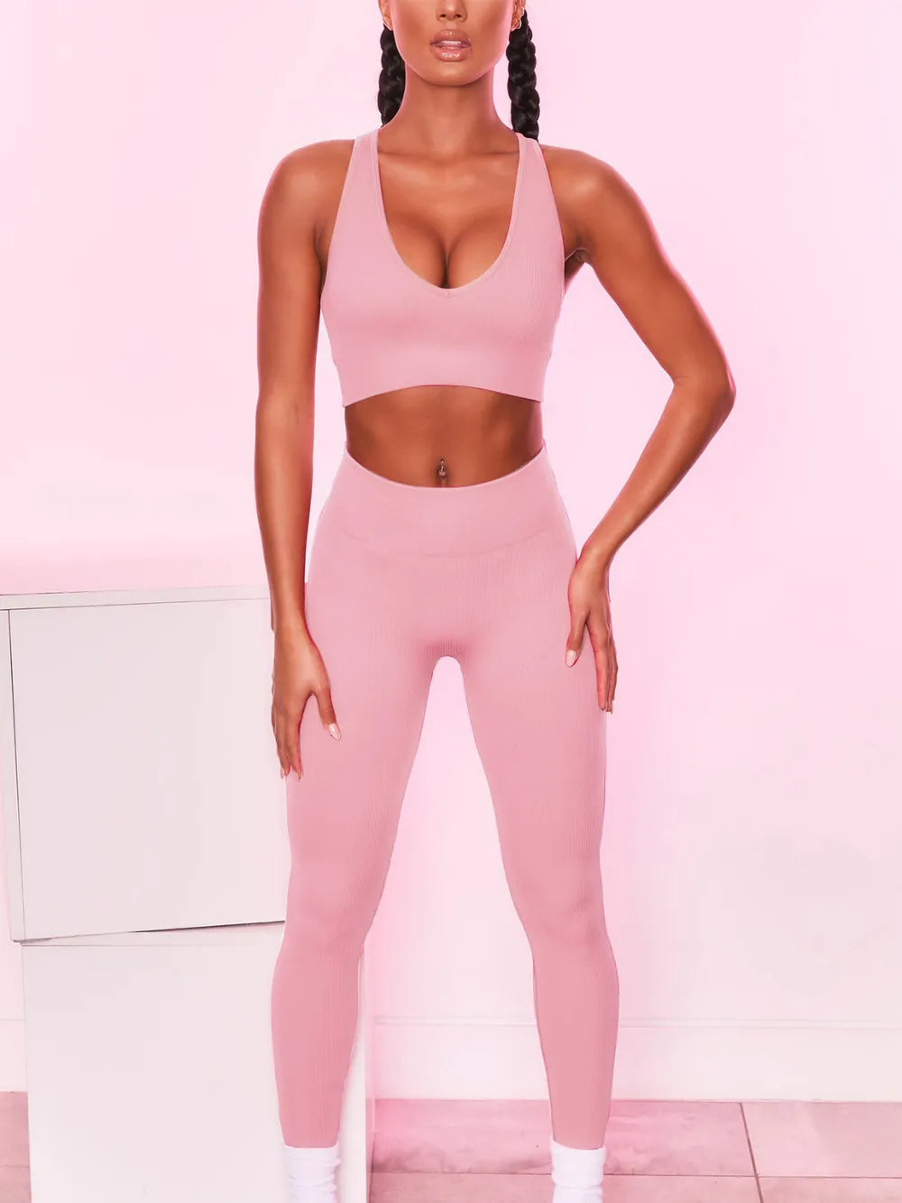 Scoop Neck Wide Strap Active Bra Carauana Store