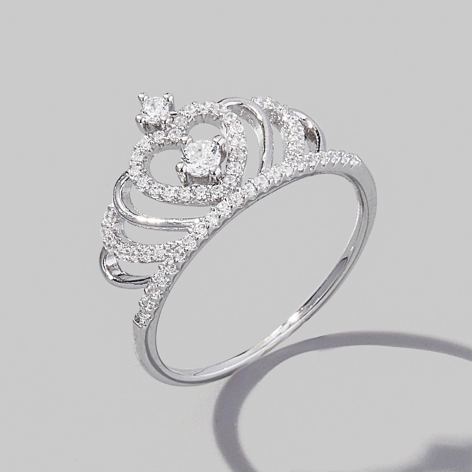 Crown Shape Zircon 925 Sterling Silver Ring Carauana Store