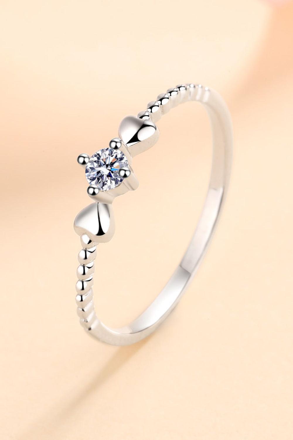 Adored Moissanite Heart 925 Sterling Silver Ring Carauana Store