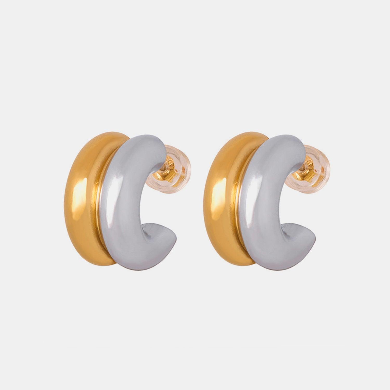 18K Gold-Plated C-Hoop Earrings Carauana Store
