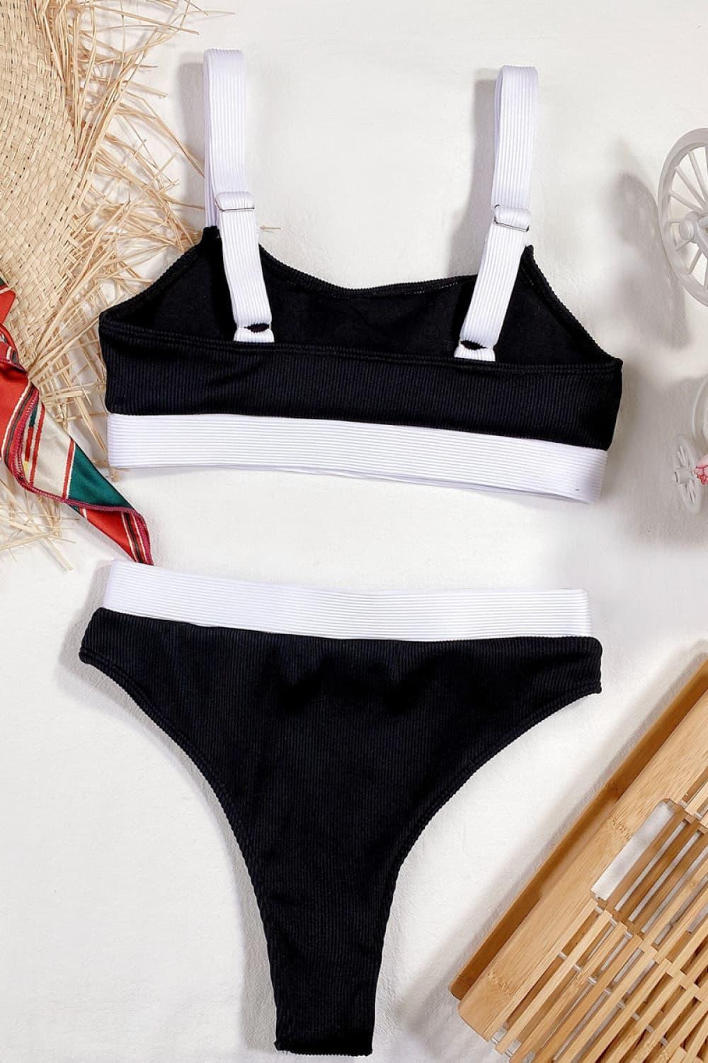 Color Block Scoop Neck Bikini Set Carauana Store