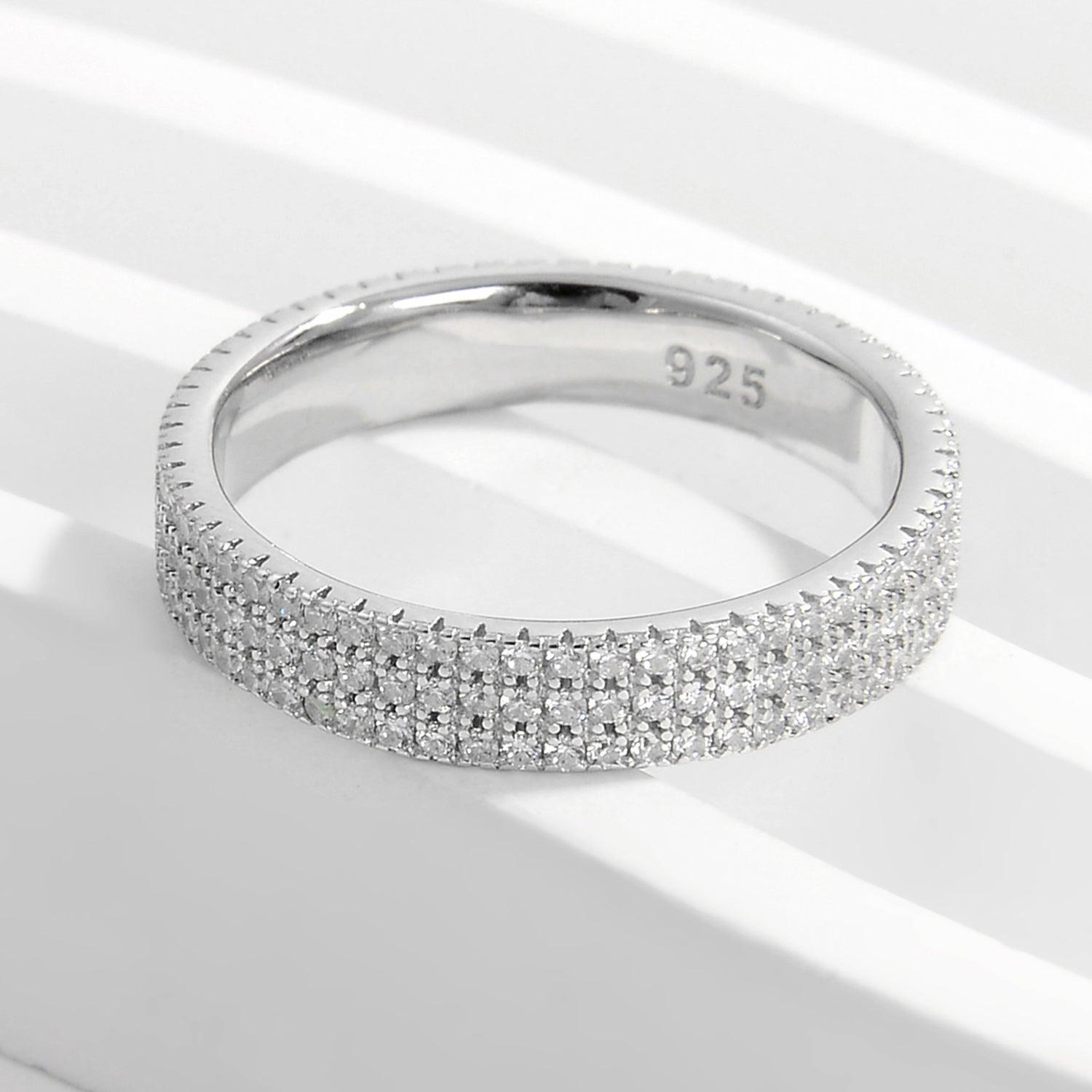 Inlaid Zircon 925 Sterling Silver Ring Carauana Store