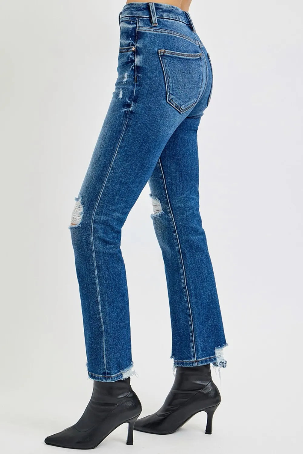 RISEN Full Size High Rise Distressed Crop Straight Jeans Carauana Store