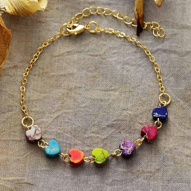 Heart Natural Stone Bracelet Carauana Store