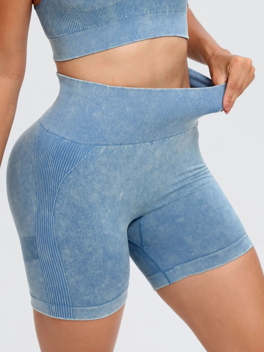 Washed High Waist Active Shorts Carauana Store