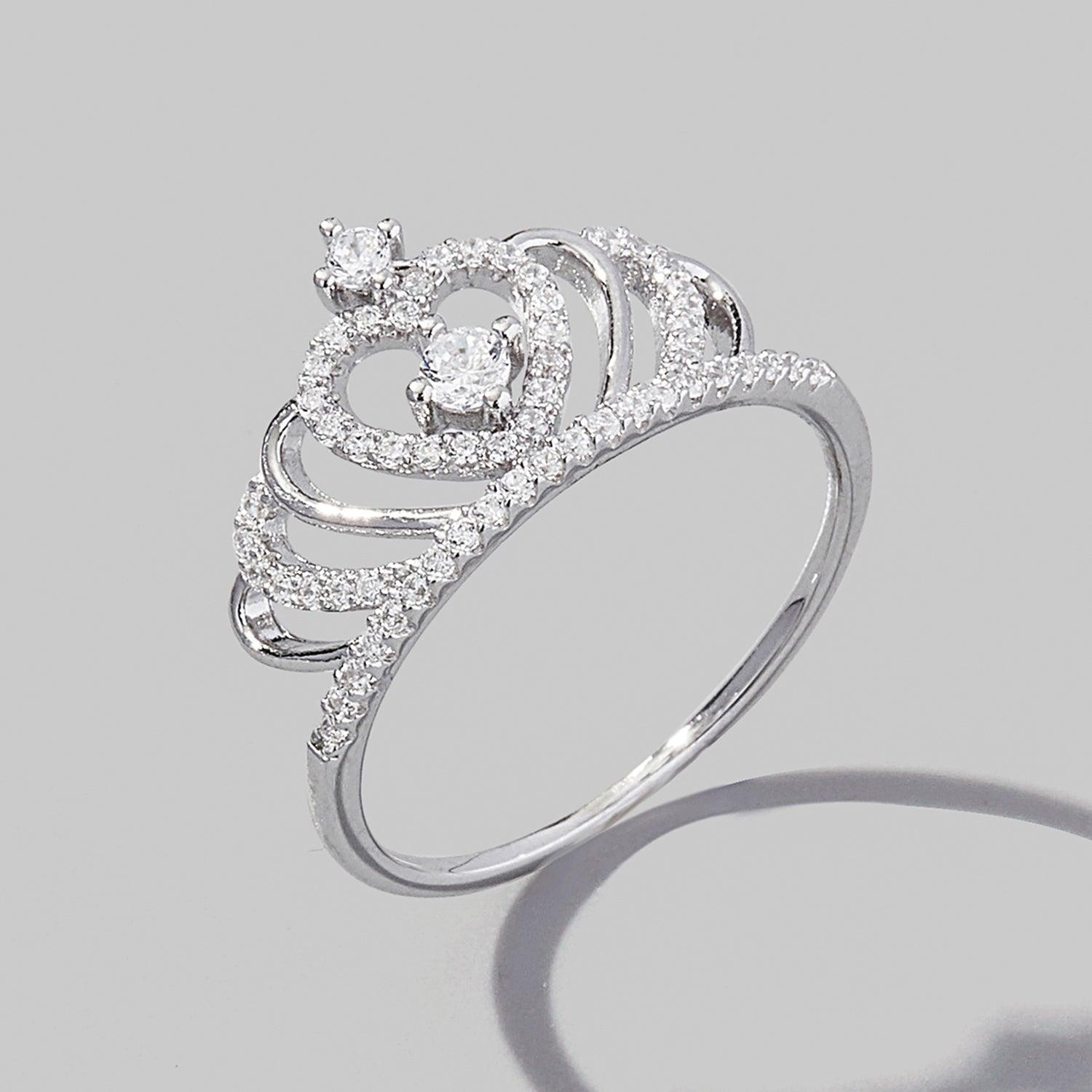 Crown Shape Zircon 925 Sterling Silver Ring Carauana Store