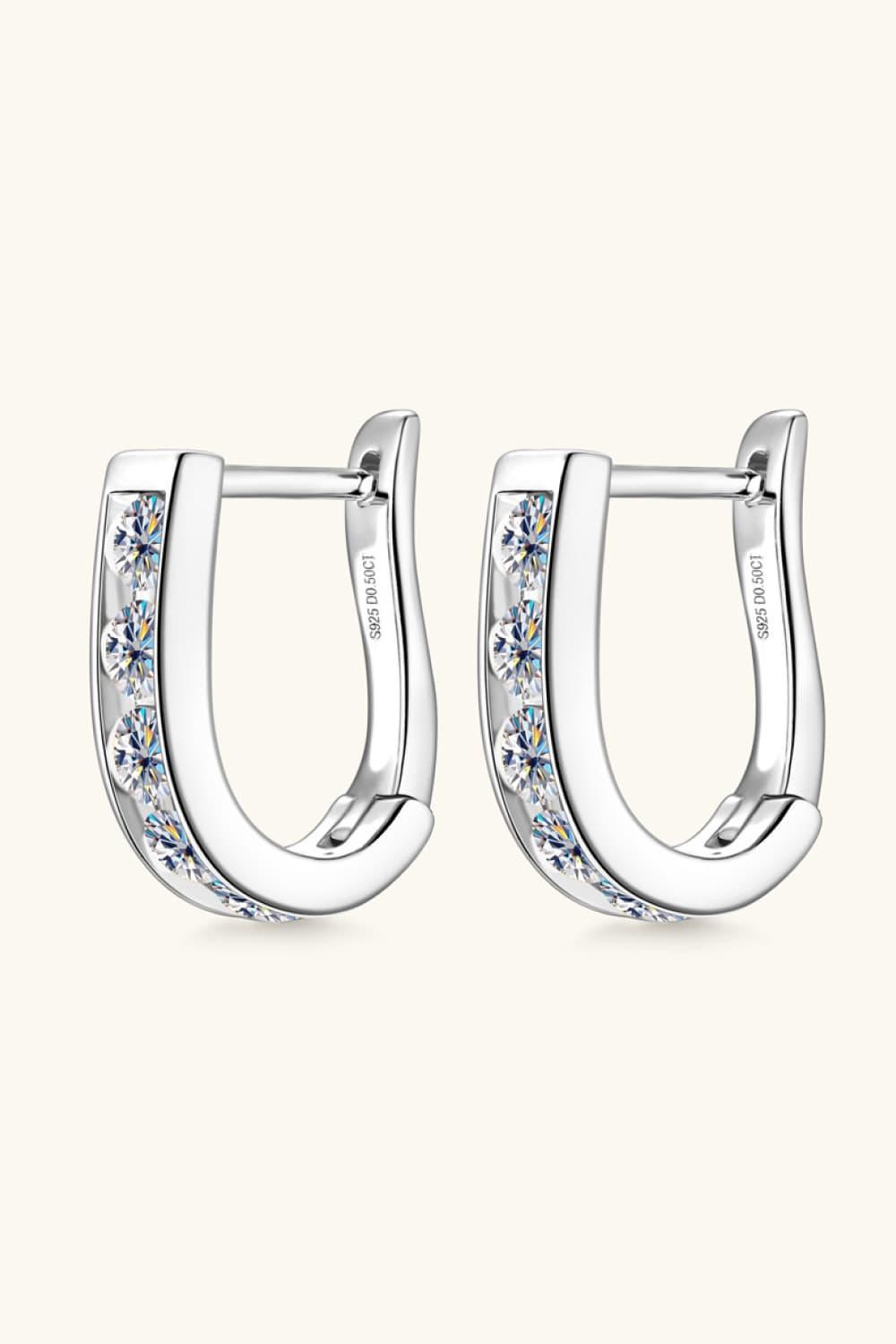 1 Carat Moissanite 925 Sterling Silver Earrings Carauana Store