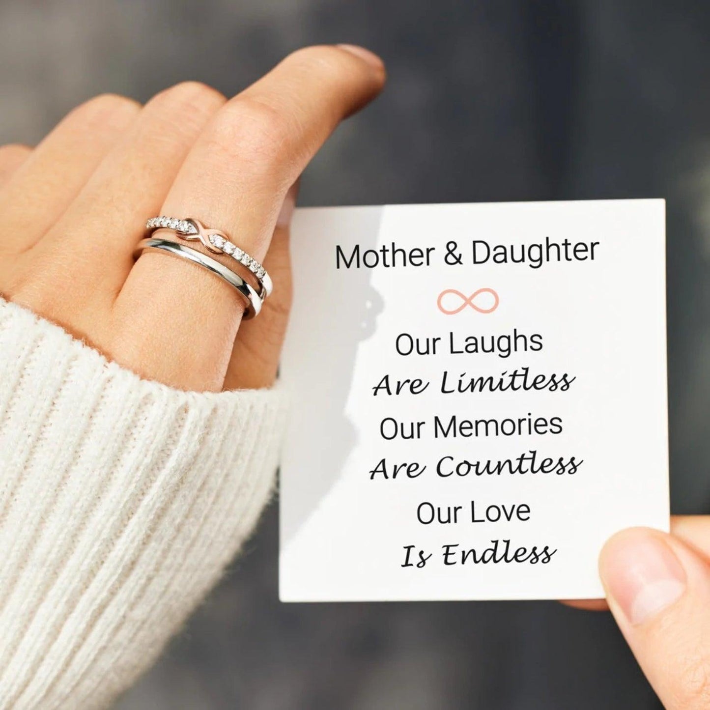 Double-Layered Zircon 925 Sterling Silver Ring Carauana Store