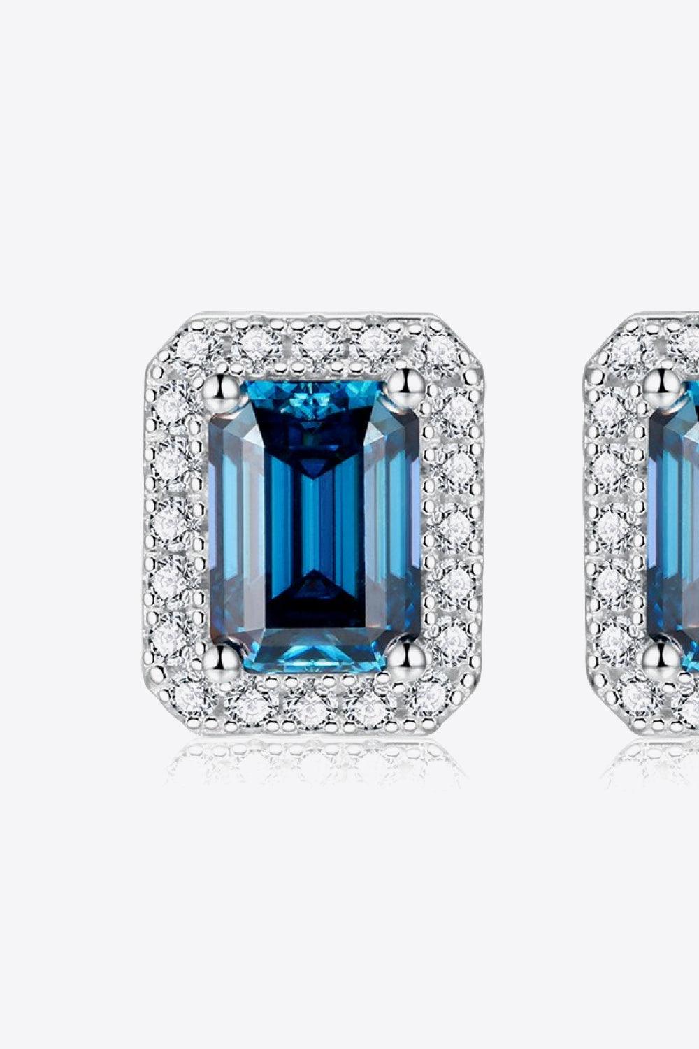 2 Carat Moissanite Stud Earrings in Indigo Carauana Store