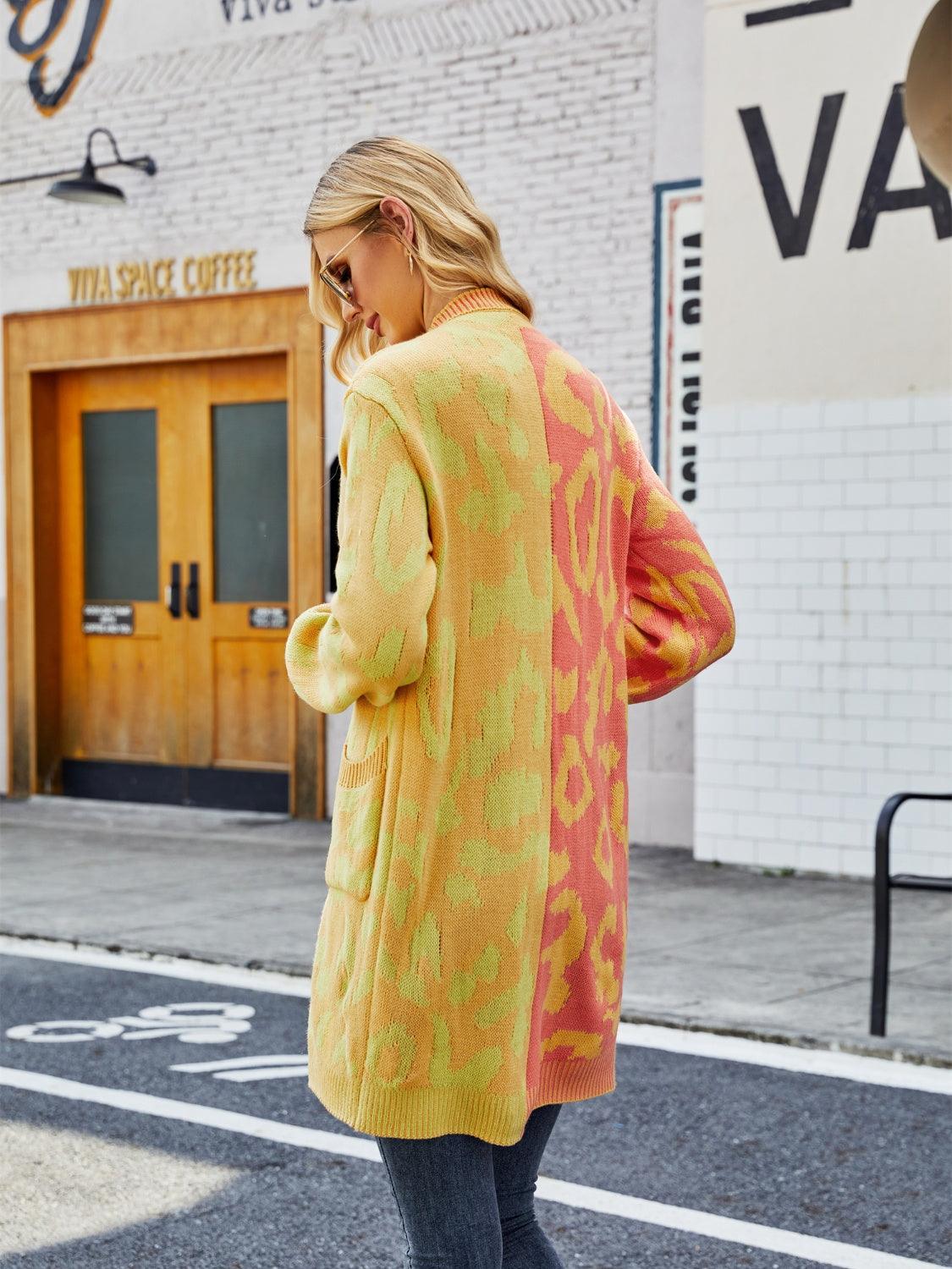 Angel Wings Leopard Button Down Longline Cardigan Carauana Store