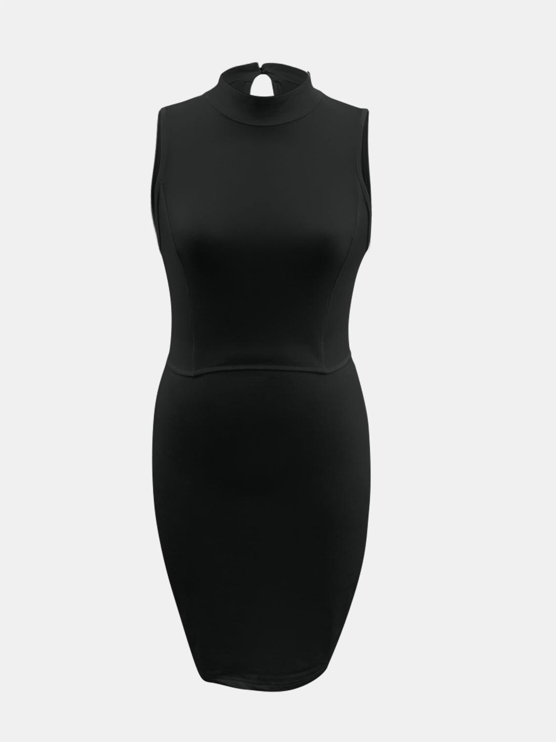 Cutout Mock Neck Sleeveless Dress Carauana Store