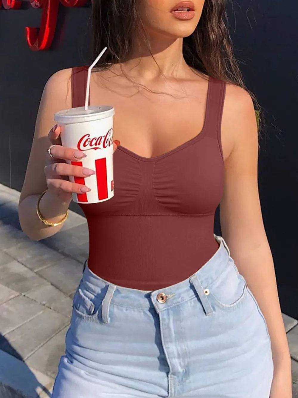 Wide Strap Active Tank Carauana Store