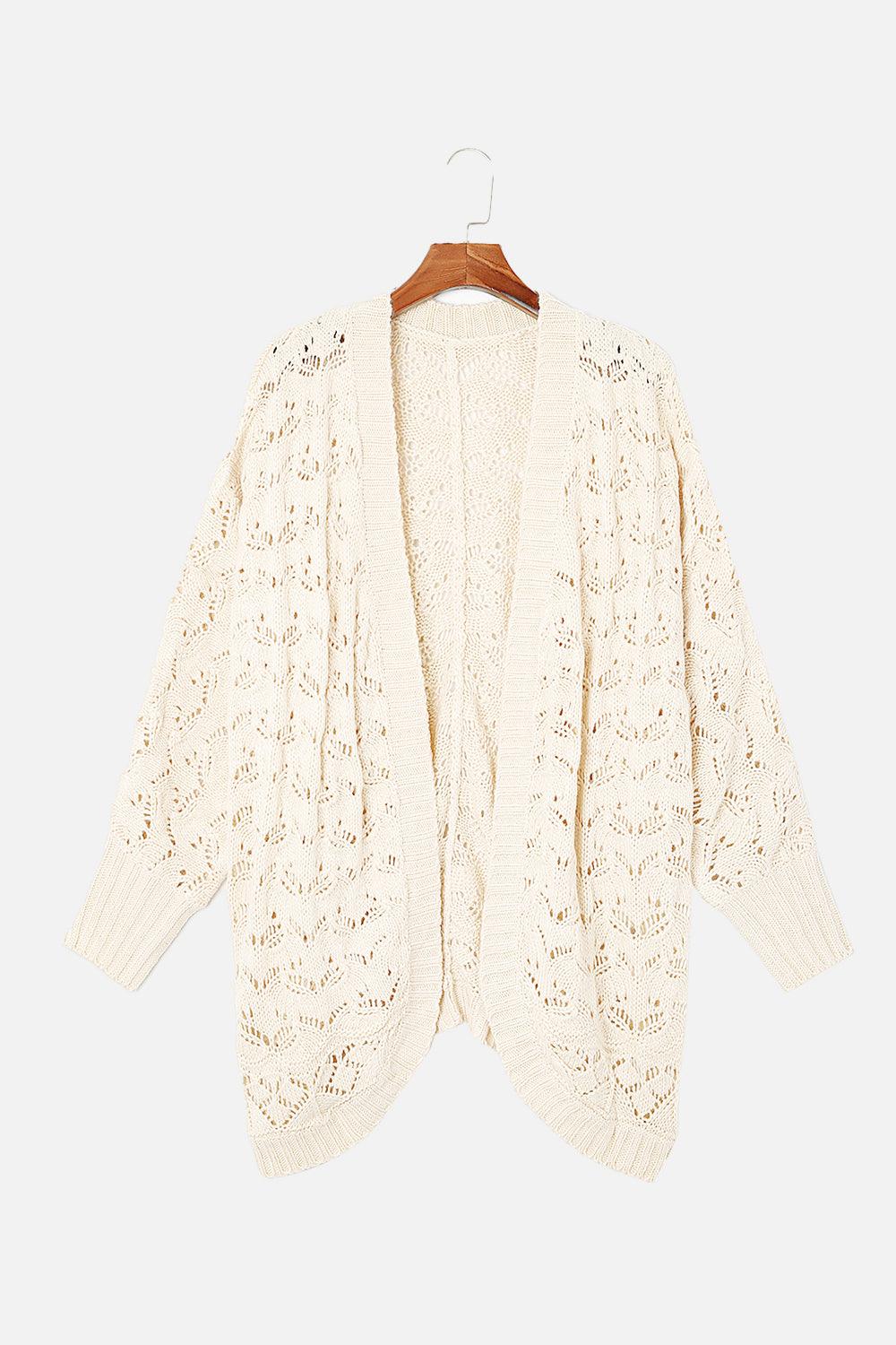 Plus Size Open Front Long Sleeve Cardigan Carauana Store