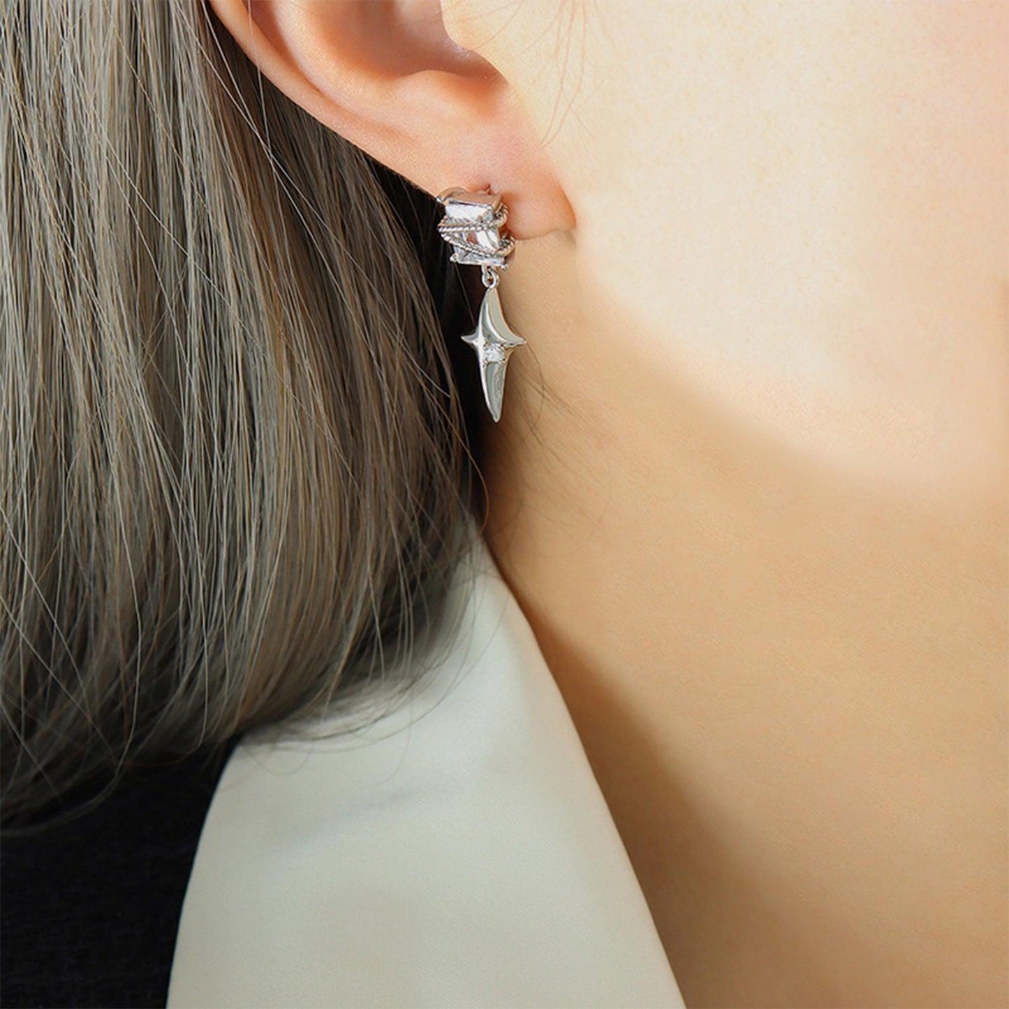 Zircon Copper Geometric Drop Earrings Carauana Store