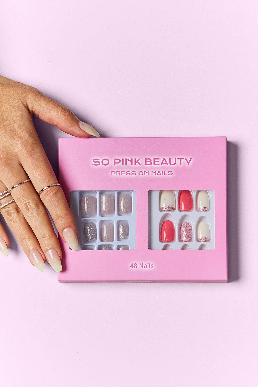 SO PINK BEAUTY Press On Nails 2 Packs Carauana Store