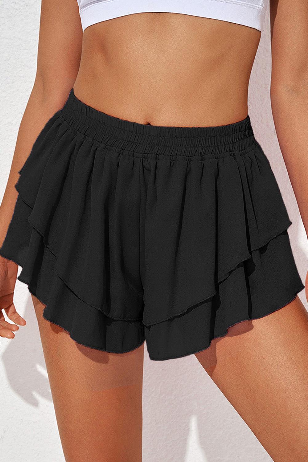 Layered Mid-Rise Waist Active Skirt Carauana Store