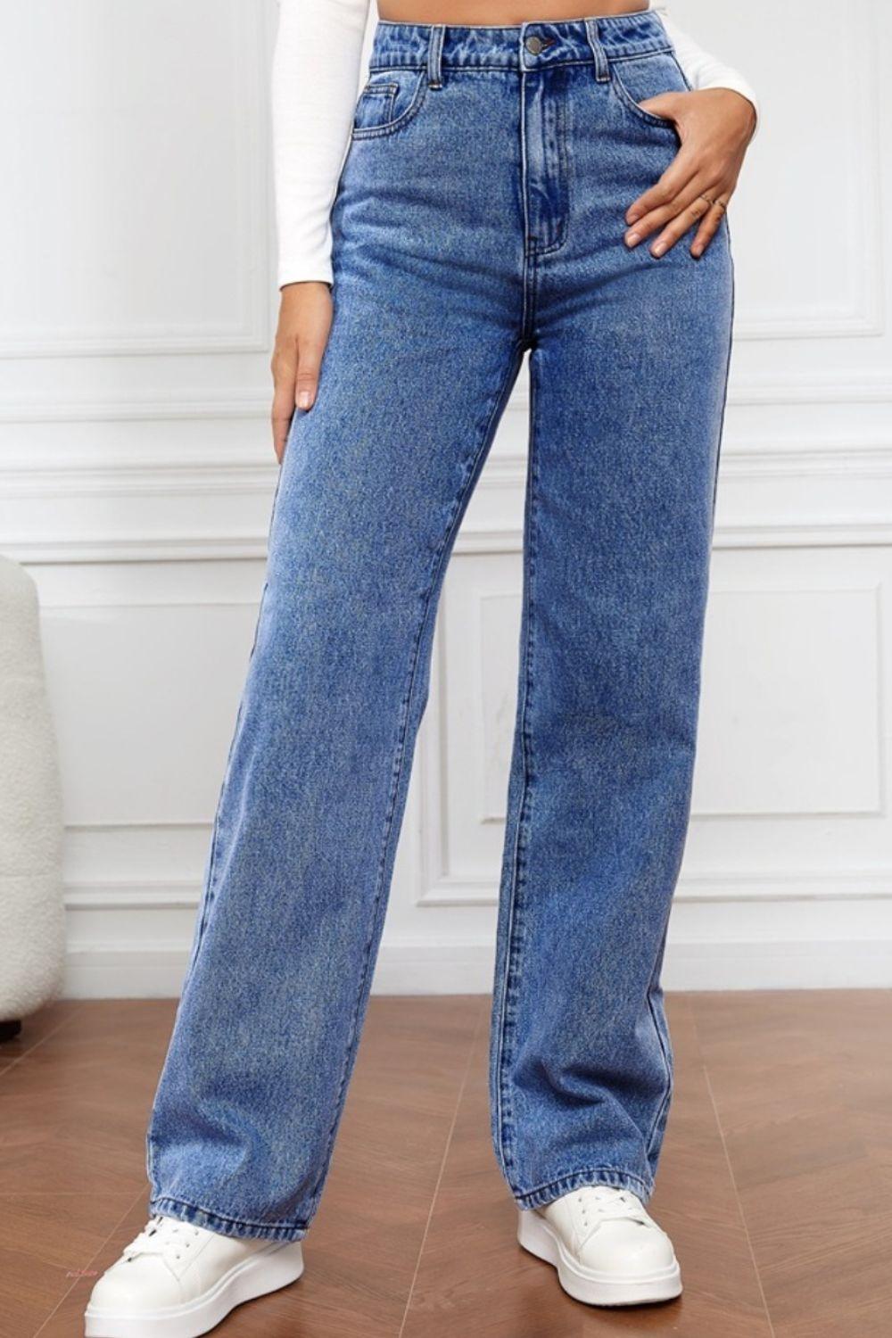 High Waist Straight Jeans Carauana Store