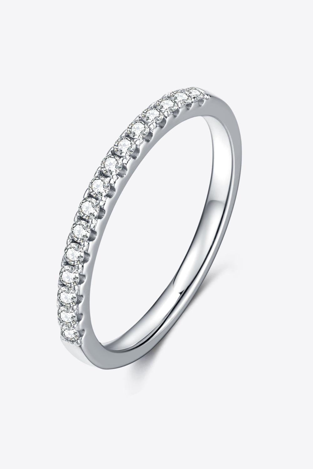 Moissanite Platinum-Plated Half-Eternity Ring Carauana Store