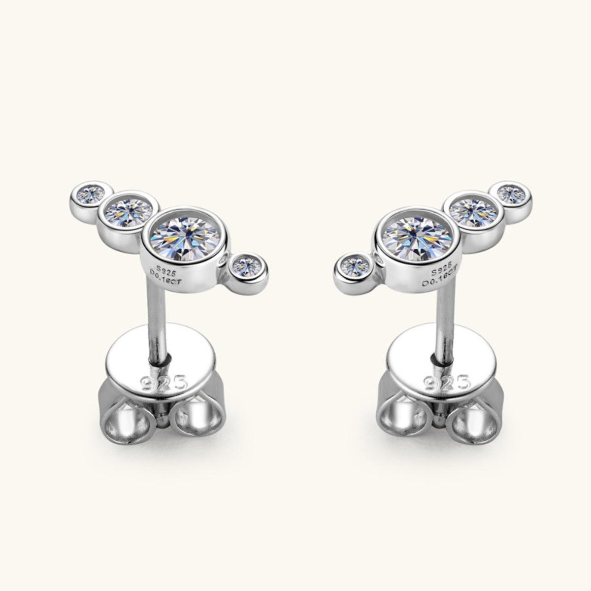 Moissanite 925 Sterling Silver Stud Earrings Carauana Store