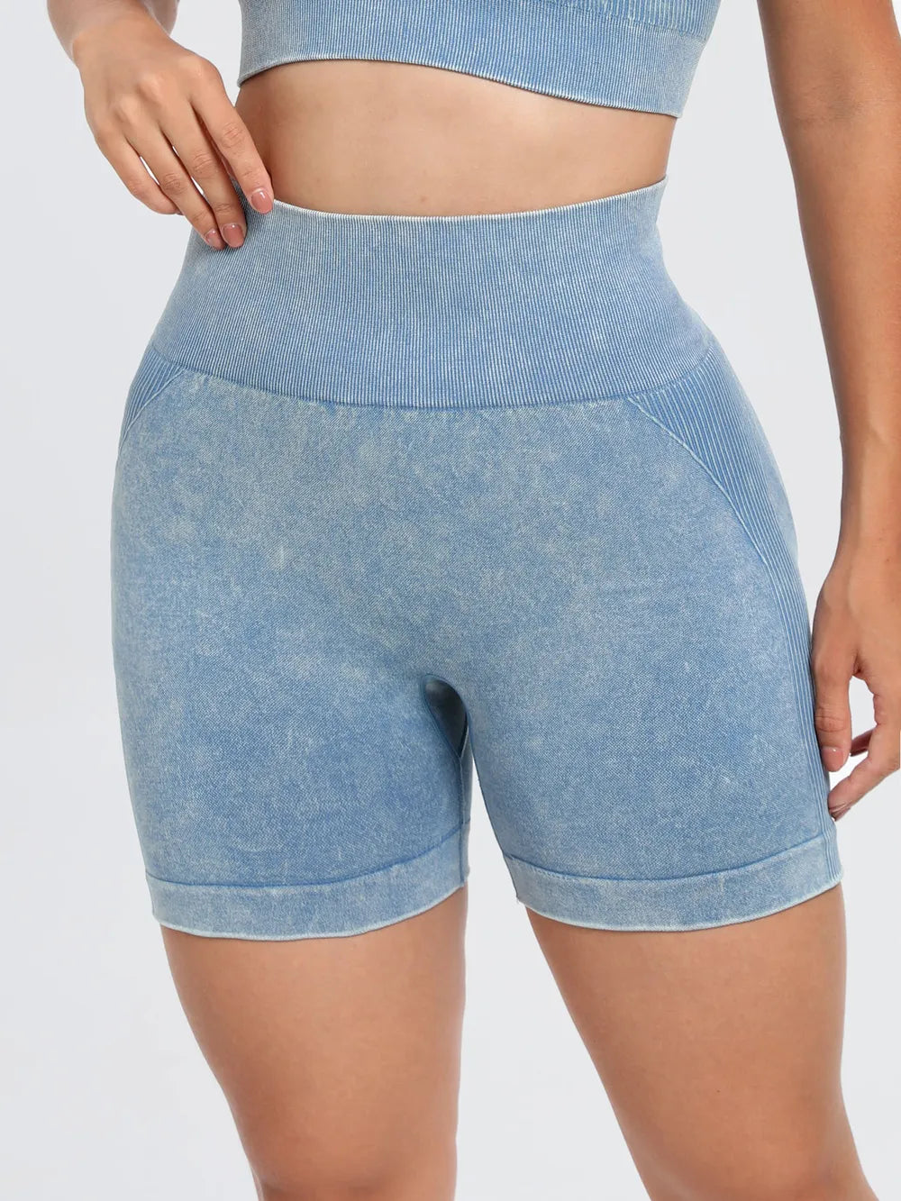 Washed High Waist Active Shorts Carauana Store