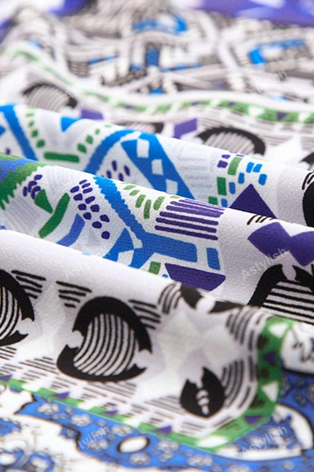 Printed Button Up Long Sleeve Cardigan Carauana Store