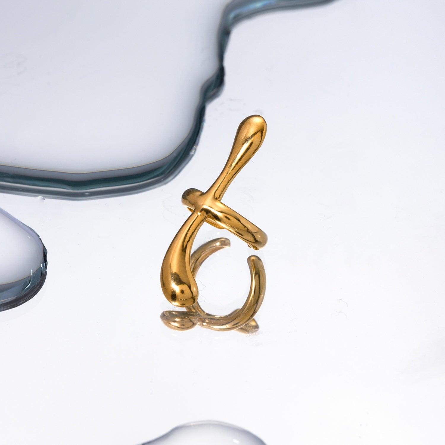 18K Gold-Plated Stainless Steel Cuff Earrings Carauana Store