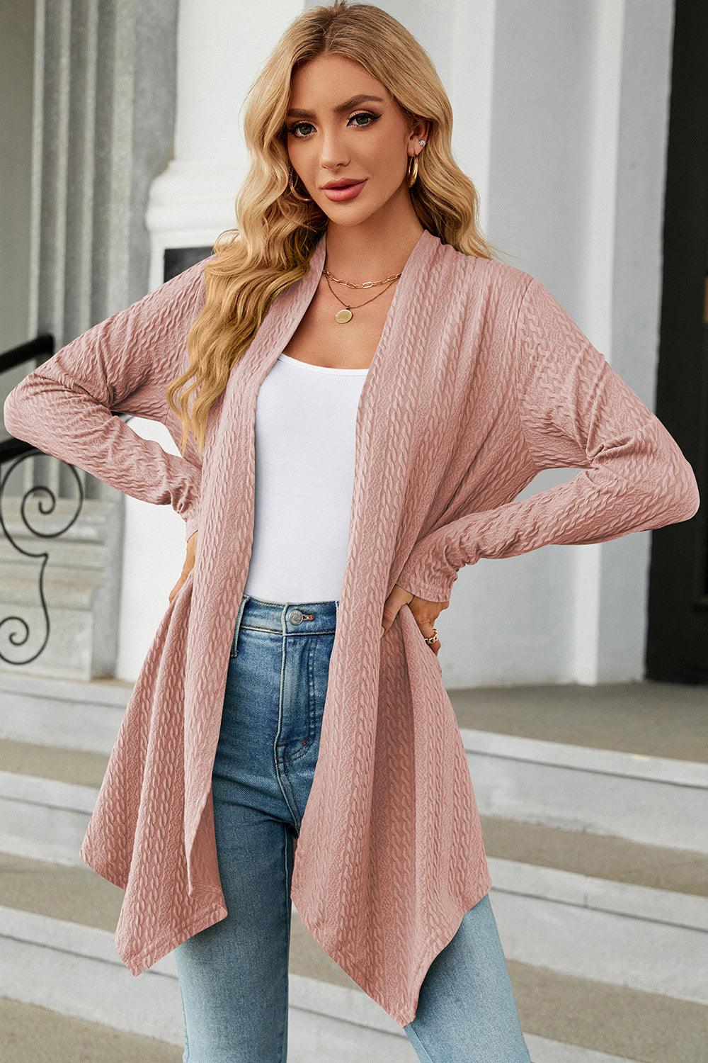 Open Front Long Sleeve Cardigan Carauana Store