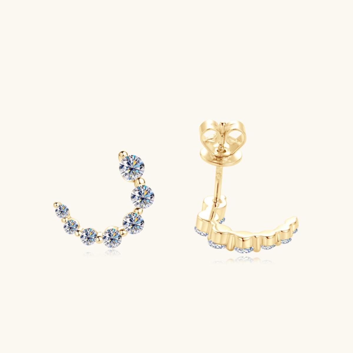 925 Sterling Silver Inlaid Moissanite Stud Earrings Carauana Store