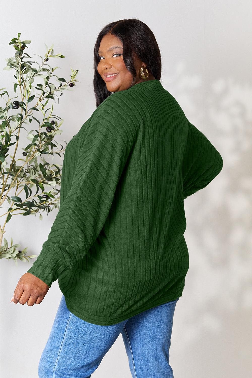 Basic Bae Full Size Ribbed Cocoon Cardigan Carauana Store