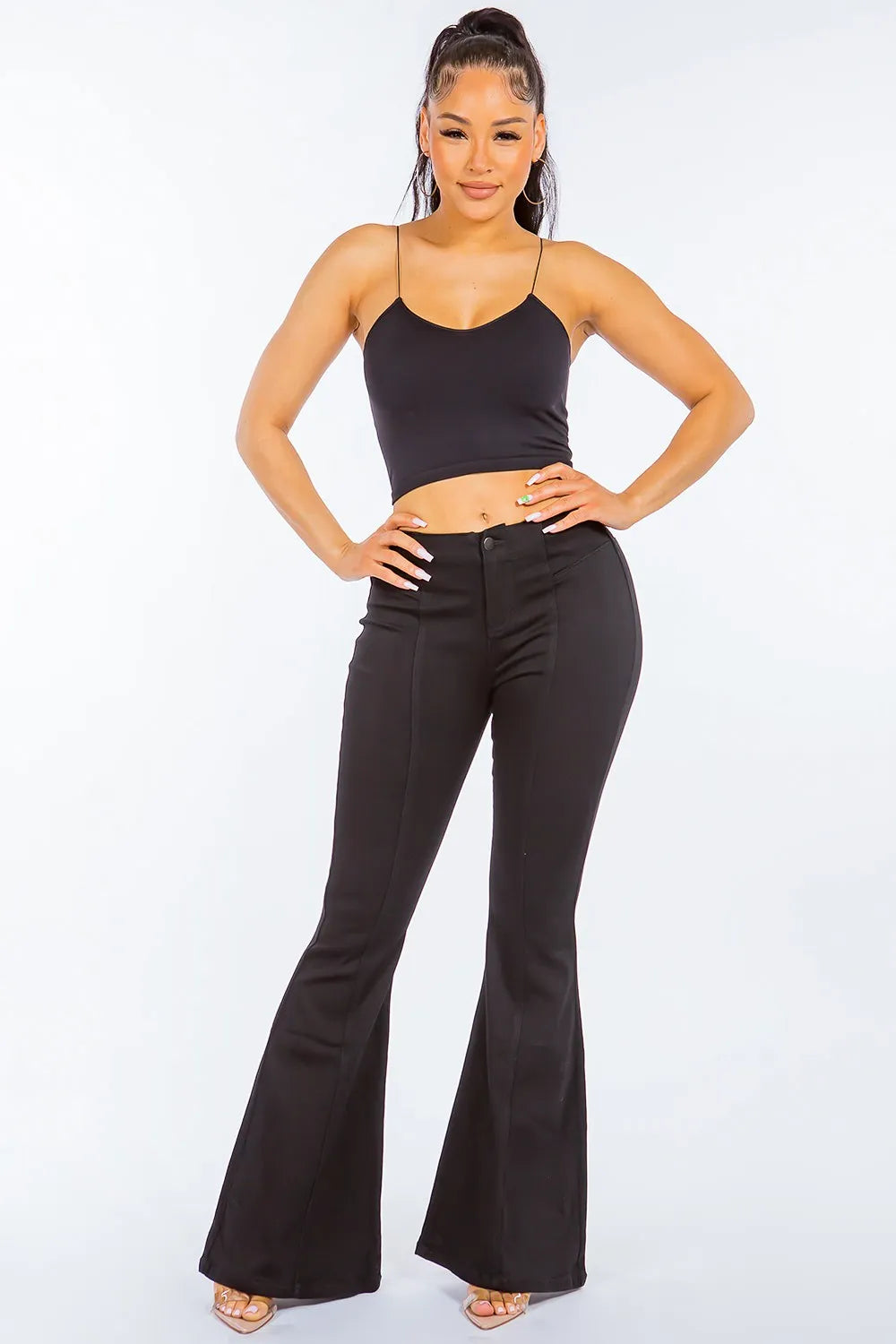 American Bazi High Waist Pull On Flare Jeans Carauana Store