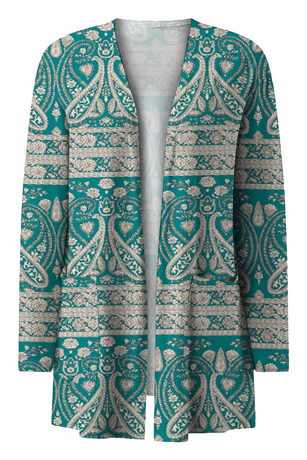 Printed Long Sleeve Cardigan Carauana Store