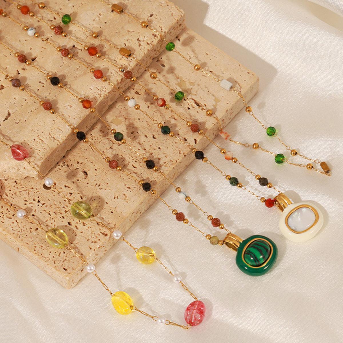 Titanium Steel Gold-plated Bead Necklace Carauana Store