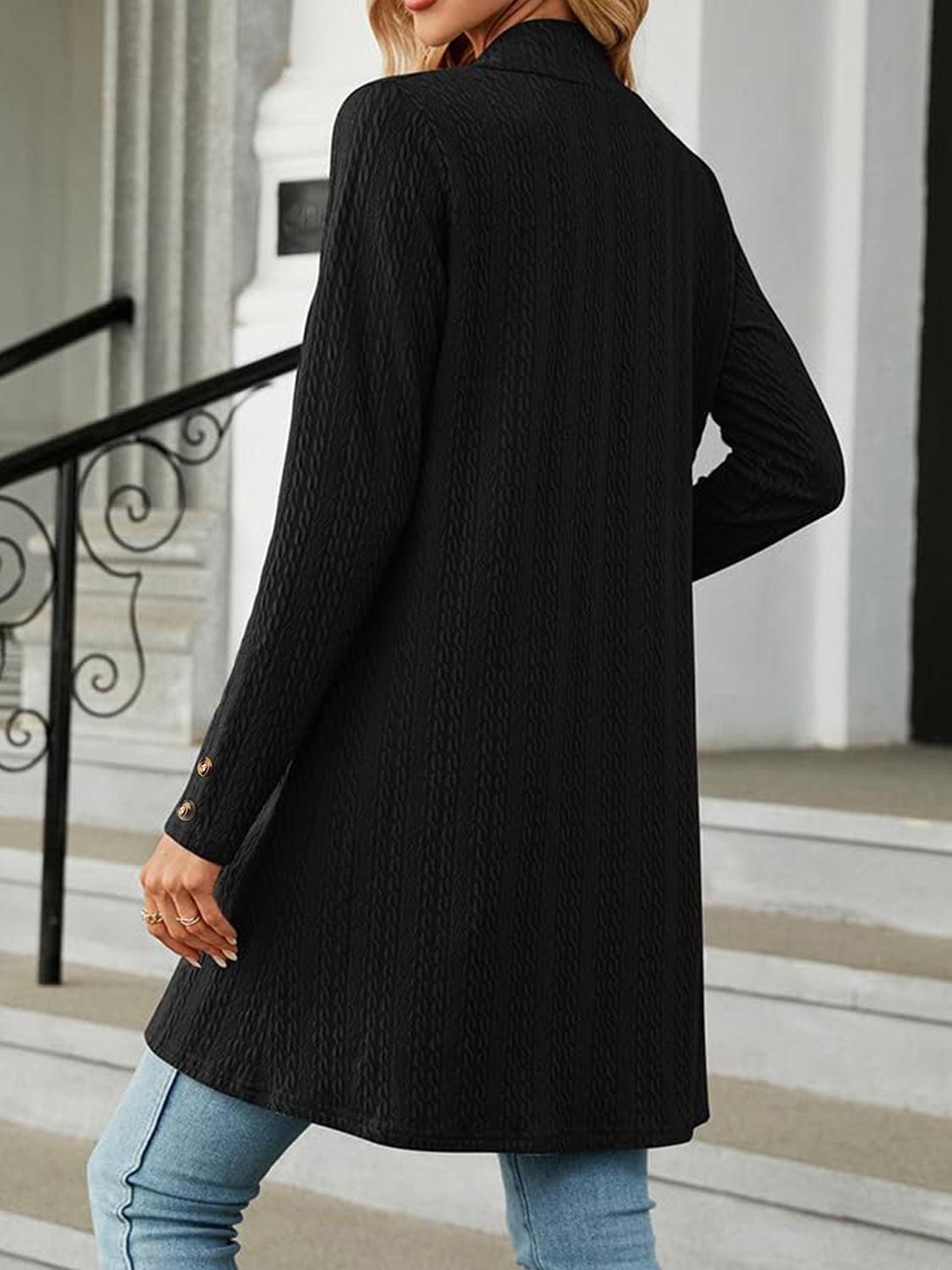 Open Front Long Sleeve Cardigan Carauana Store