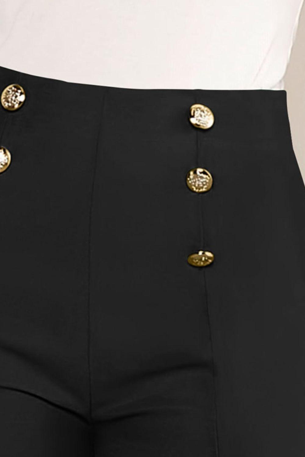 Decorative Button High Waist Shorts Carauana Store