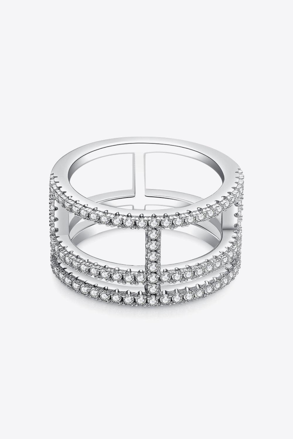 Adored Moissanite Cutout Wide Ring Carauana Store