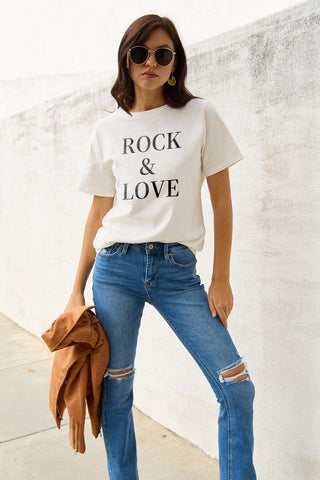Simply Love Full Size ROCK & LOVE Short Sleeve T-Shirt