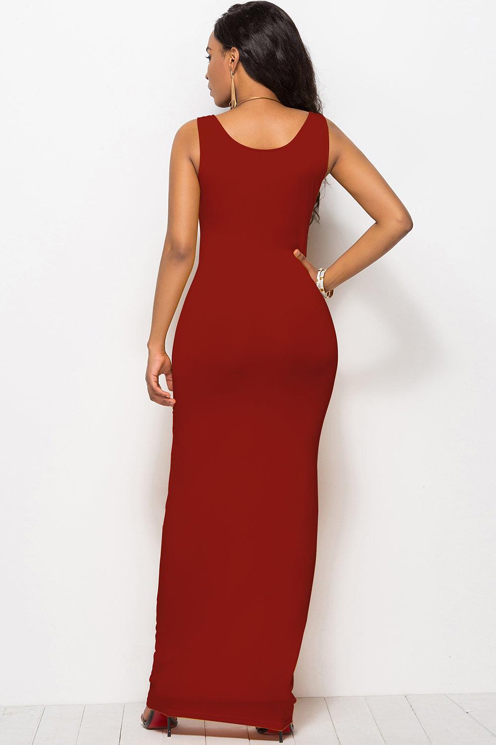 Scoop Neck Wide Strap Maxi Dress Carauana Store