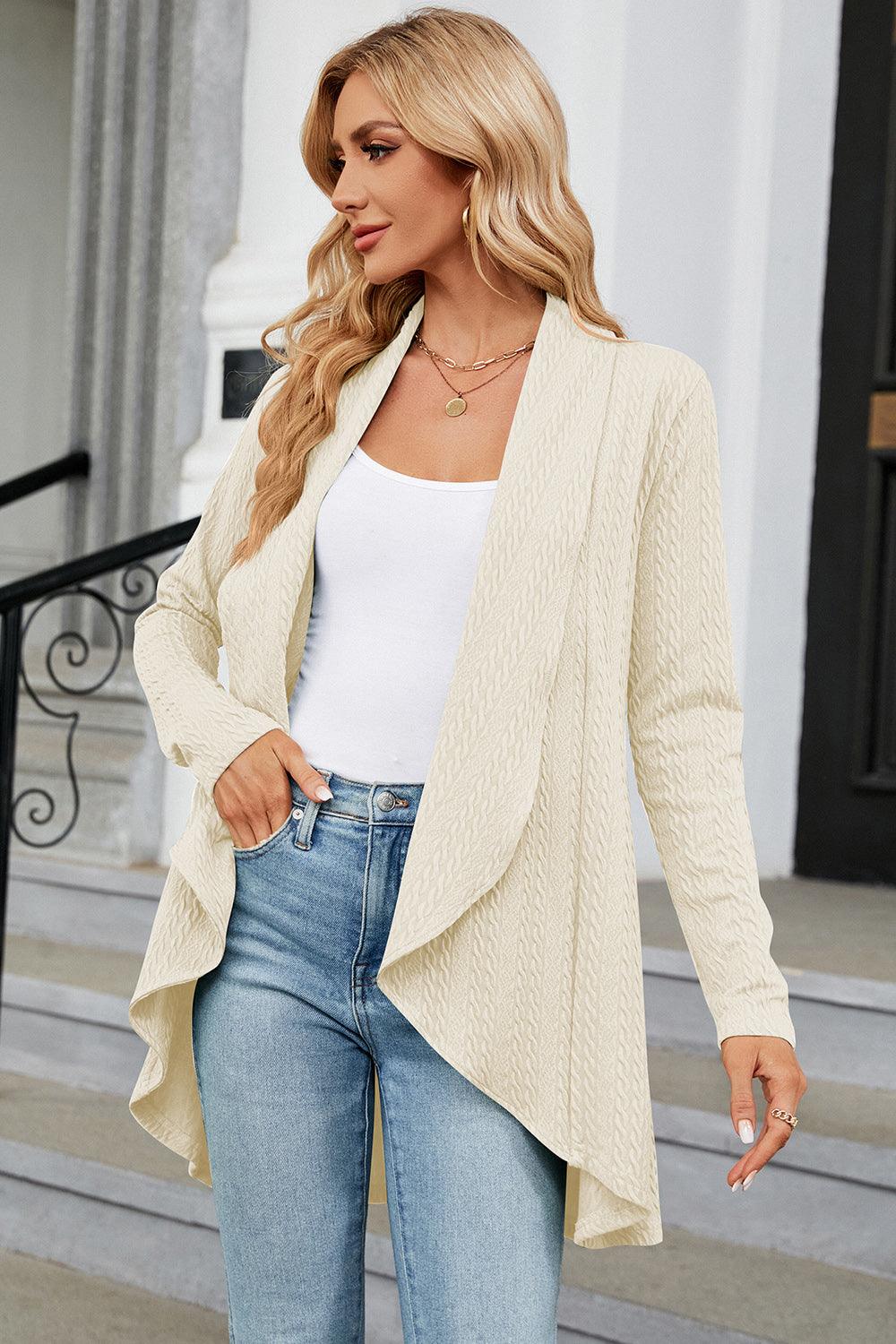 Open Front Long Sleeve Cardigan Carauana Store