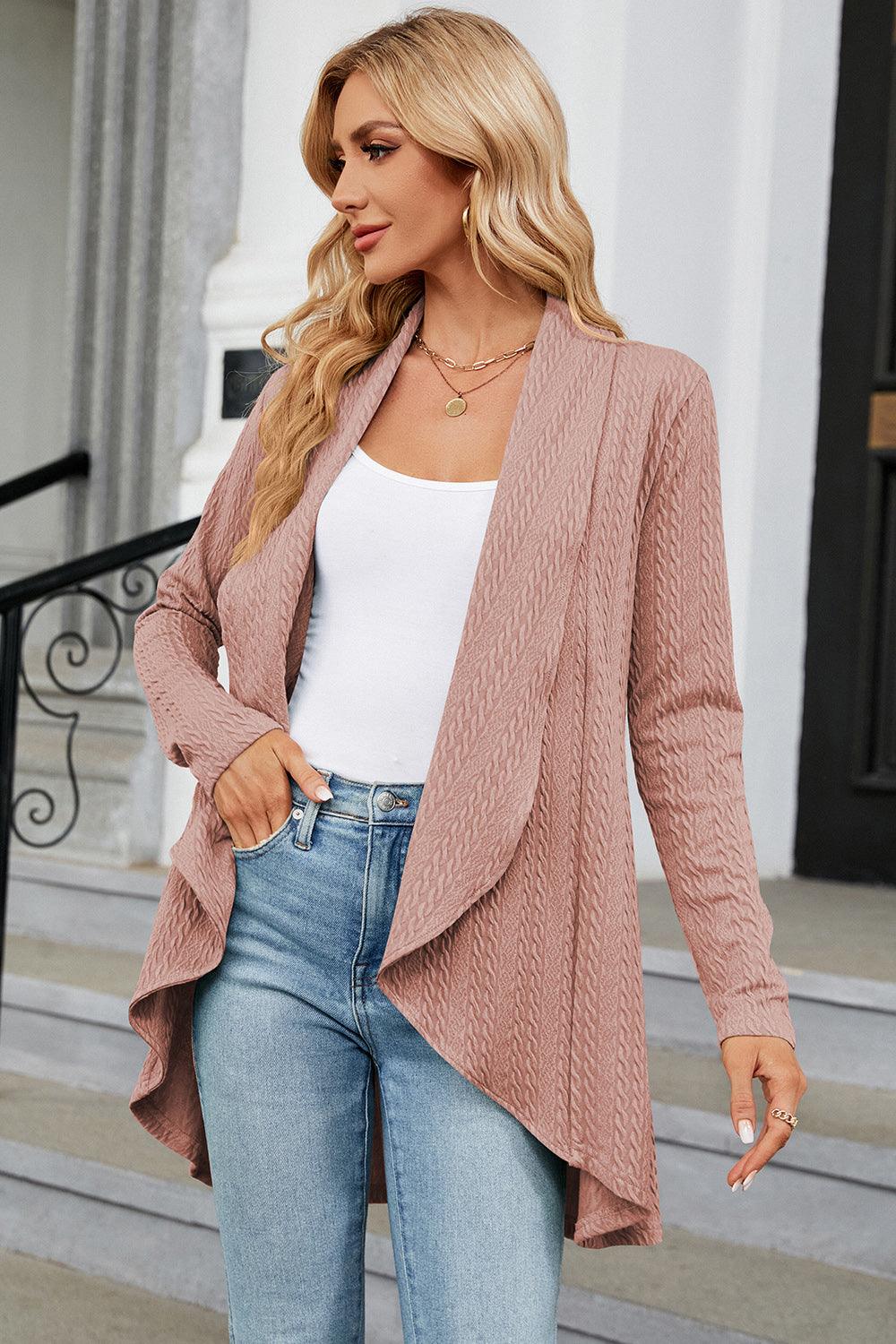 Open Front Long Sleeve Cardigan Carauana Store