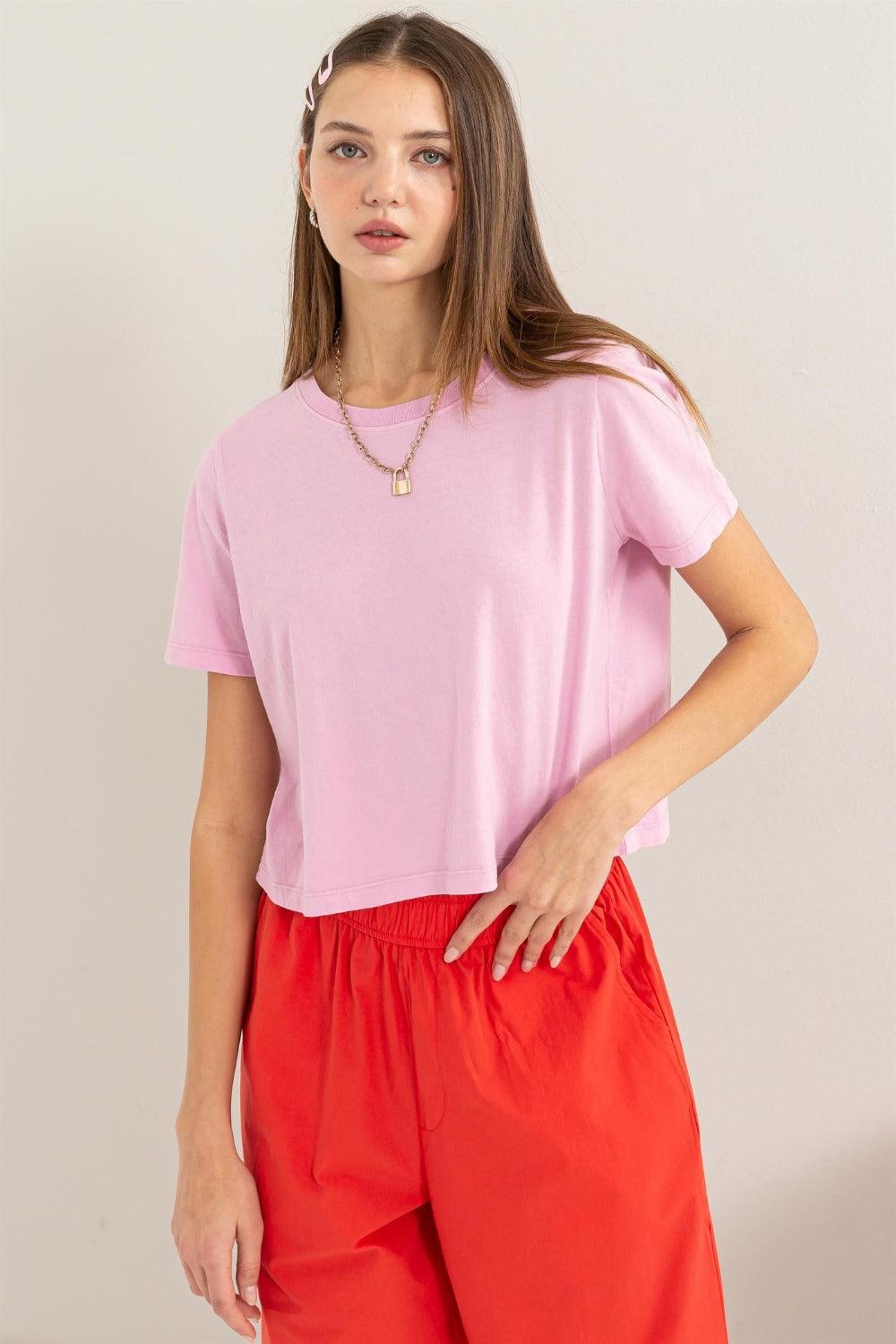 HYFVE Round Neck Cropped T-Shirt Carauana Store