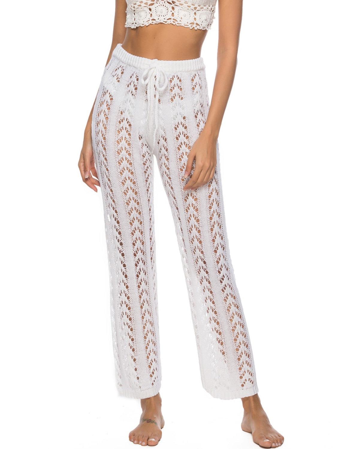 Cutout Drawstring High Waist Swim Pants Carauana Store