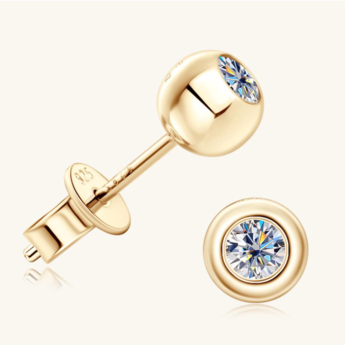 Moissanite 925 Sterling Silver Stud Earrings Carauana Store