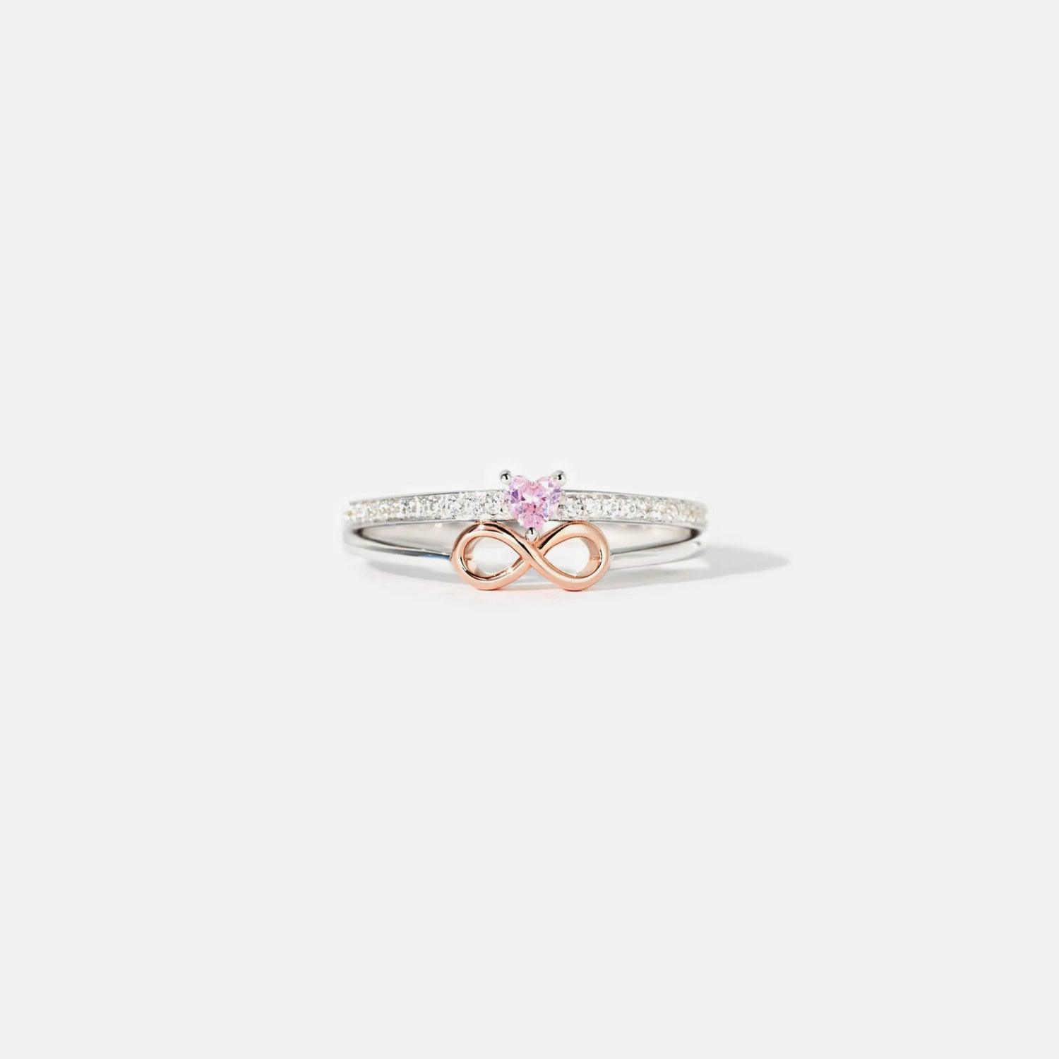 Heart Number 8 Zircon Double-Layered Ring Carauana Store