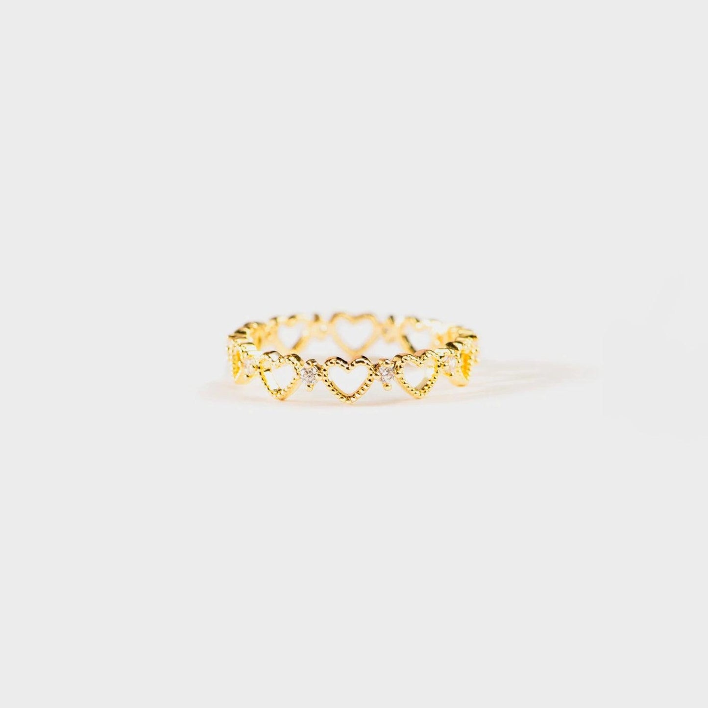 Heart Shape 18K Gold-Plated Ring Carauana Store