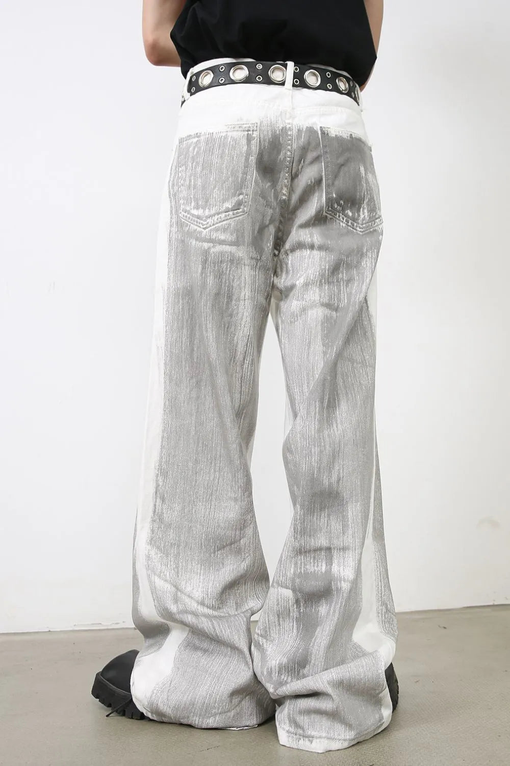 Men's Contrast Wide Leg Jeans Carauana Store
