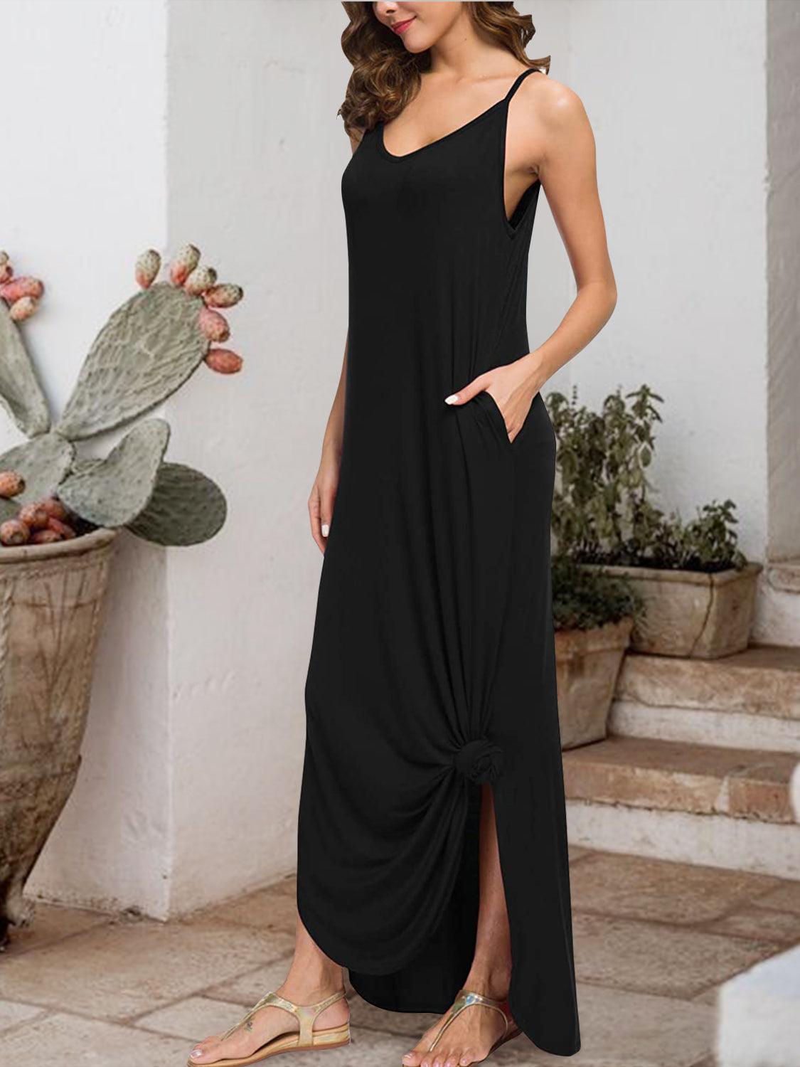 Slit Scoop Neck Sleeveless Dress Carauana Store
