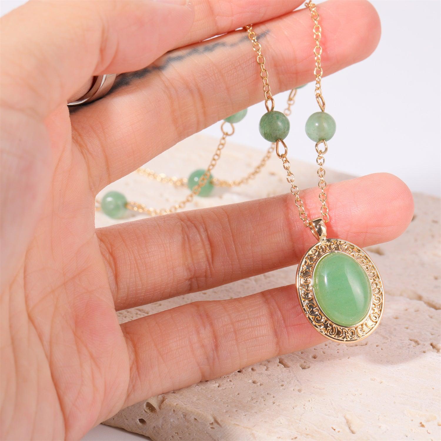 Copper Natural Crystal Pendant Necklace Carauana Store