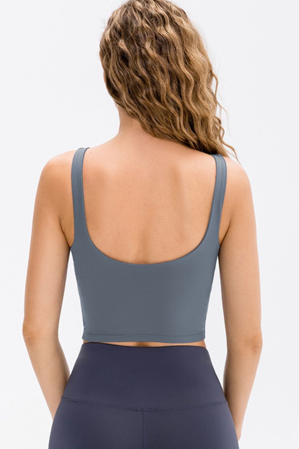 Cropped Scoop Neck Active Tank Top Carauana Store
