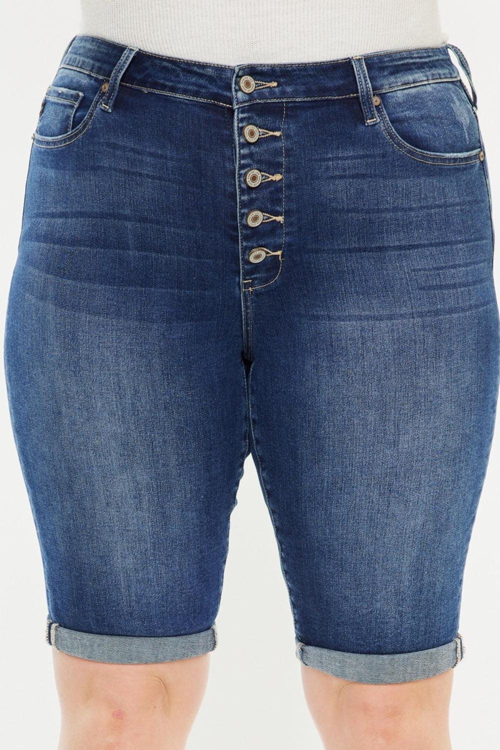 Kancan Full Size Cat's Whiskers Button Fly Denim Shorts Carauana Store