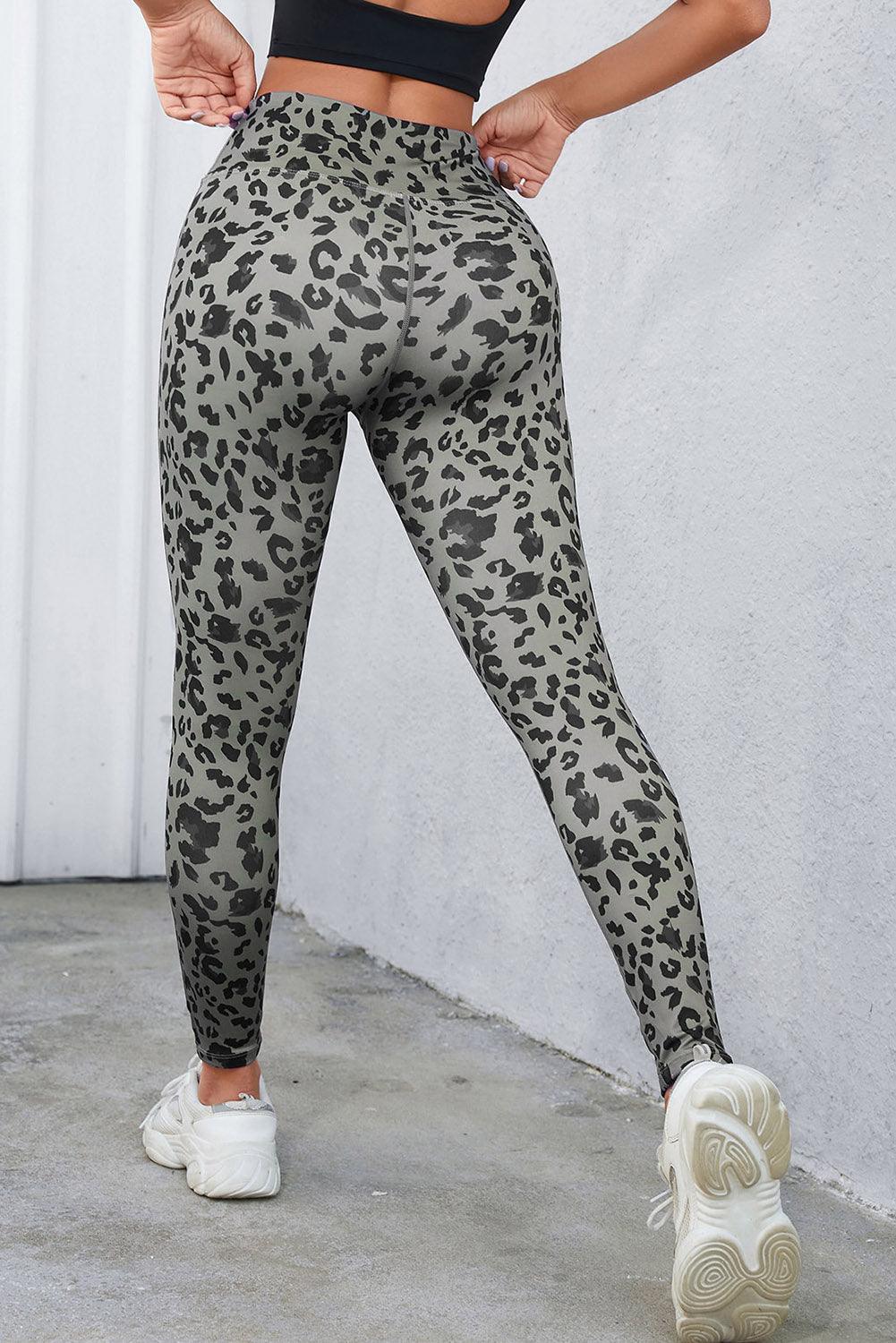 Leopard Print Wide Waistband Leggings Carauana Store